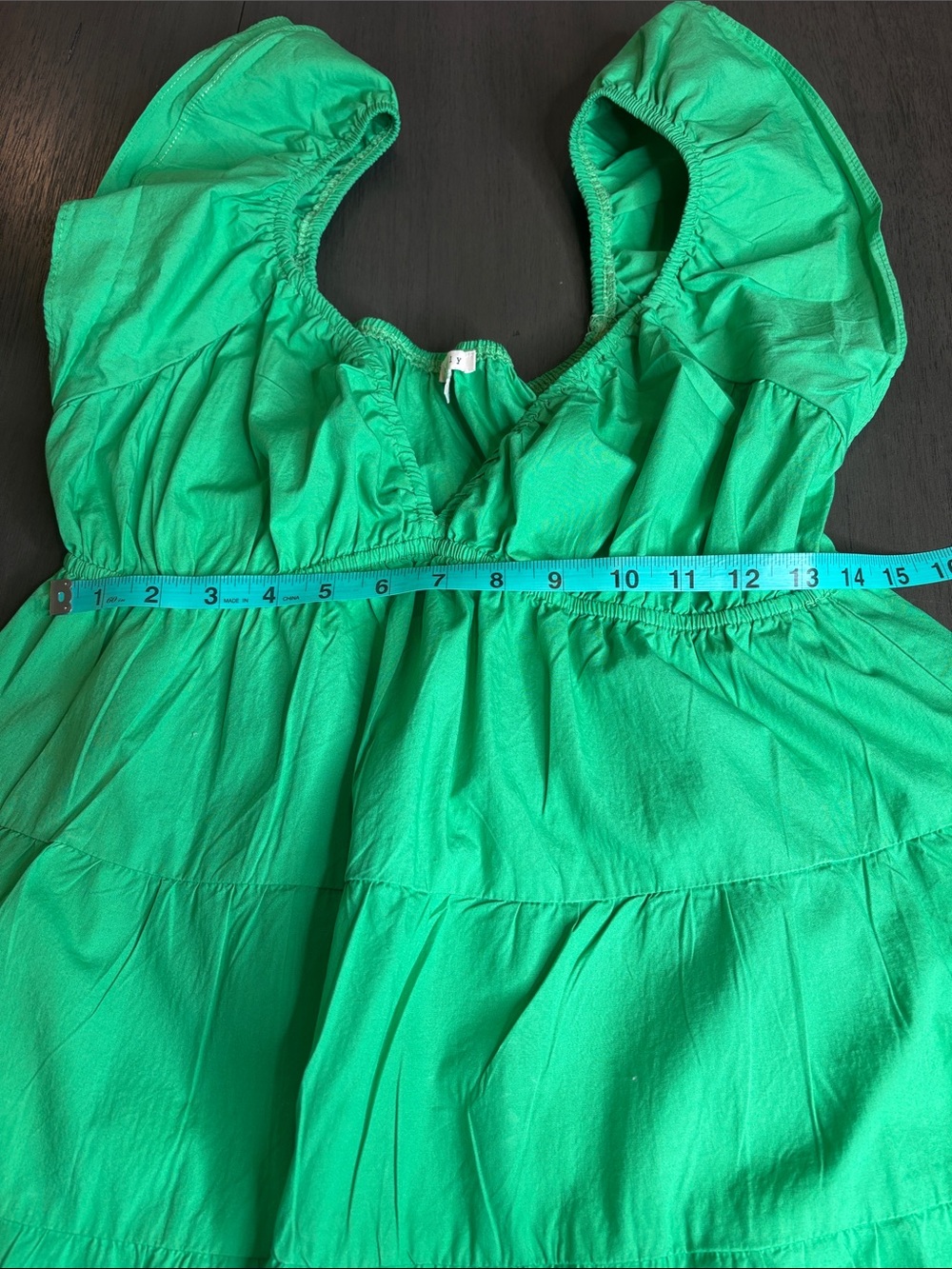 💚 Baevely Tiered Babydoll Mini Dress Women’s Large Green Sleeveless Flowy 💚 - Picture 6 of 10